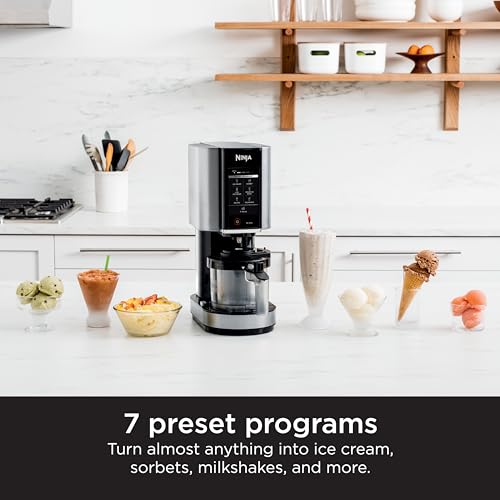 Ninja NC301 CREAMi Ice Cream Maker - Versatile for Gelato, Combine-ins, Milkshakes, Sorbet, Smoothie Bowls & Extra, That includes 7 One-Contact Packages, Contains (2) Pint Containers with...