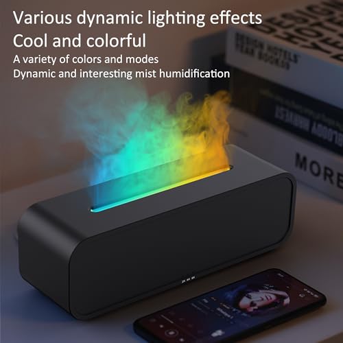 Shade-Altering Sound-Activated Flame Air Diffuser Humidifier, 7-Shade Aromatherapy Important Oil Diffuser, Ultrasonic Aroma Humidifier with Timer for Dwelling, Bed room, Workplace, Yoga...