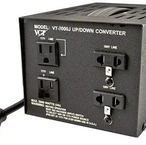 VCT VT-3000J Japanese Voltage Transformer Converter, 110V to 100V, 3000 Watts, Black